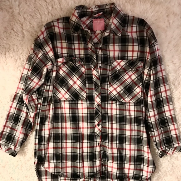 red and black flannel jacket women's